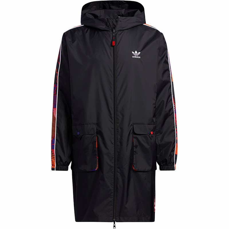 Adidas LNY Parka Jacket Black GN5451 Reversible Long Windbreak Hoody
