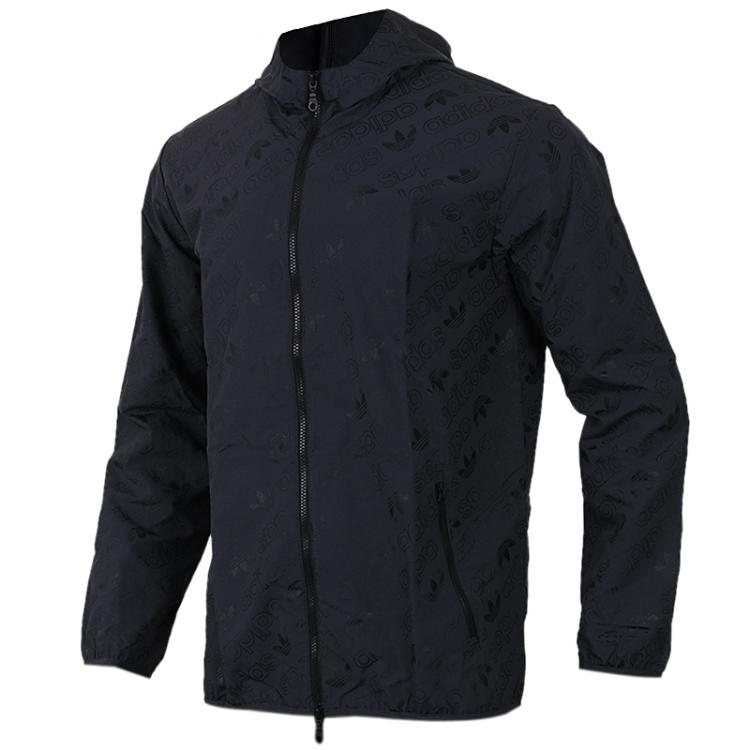 Adidas Mens All Over Print Windbreaker CE1549 Black Hoody