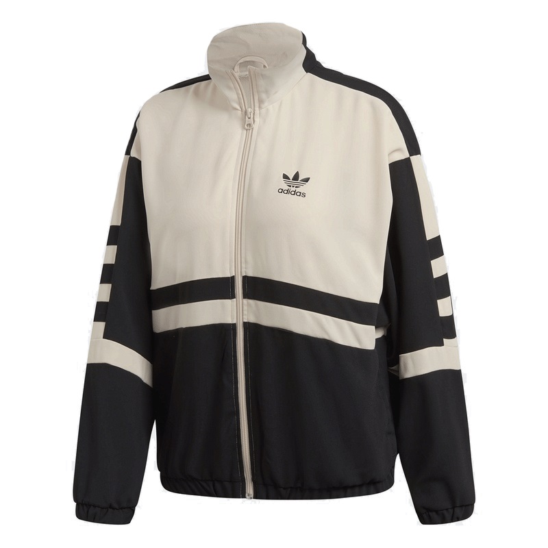 Adidas Originals Womens Track Top Jacket Black/Linen Adidas DH4198 Jacket 3 Stripes Coat
