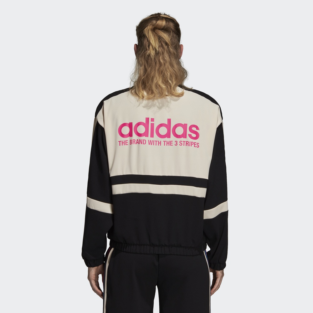 Adidas Originals Womens Track Top Jacket Black/Linen Adidas DH4198 Jacket 3 Stripes Coat