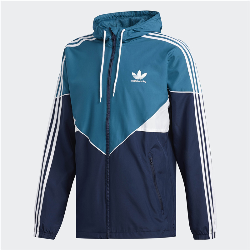 Original Adidas Jaqueta Premiere Windbreaker Hoodies DH6659 Navy White Turquesa Jacket