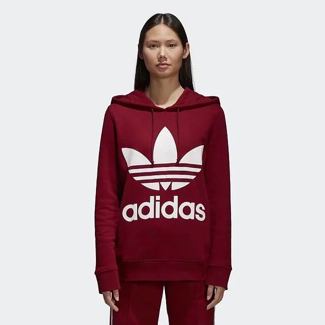 Original Womens Adidas Trefoil Hoodie CE2409 Fleece Swestshirt