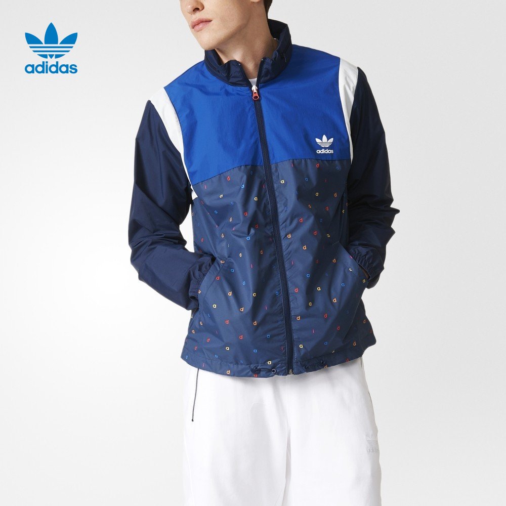 Adidas Mens Sports Jacket AY8619 Block Windbreaker Track Top