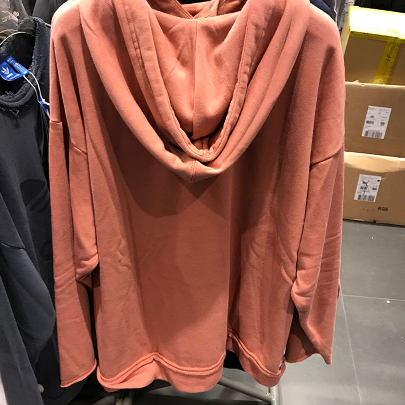 Adidas BR9304 Women Original Trefoil Hoodie LS Shirts Pink Fleece Tubular Chicago Raw Edge Hoody