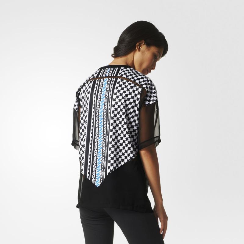 Adidas Original Soccer Print Tees Women Monochrome Trefoil AJ8525 Tshirt