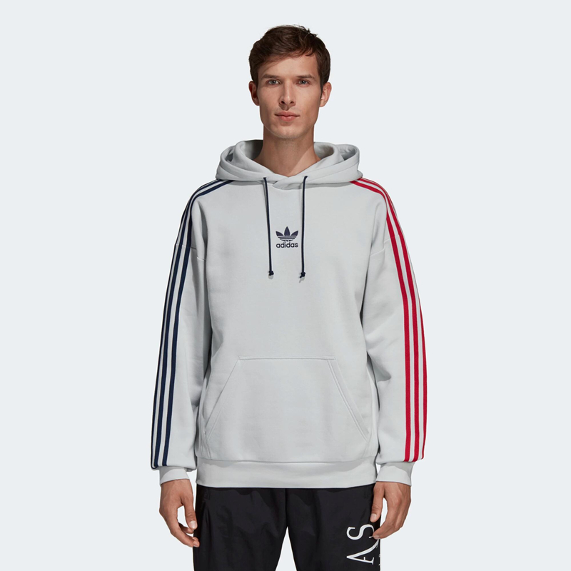 Adidas 3-Stripes Hoodie Clear Grey Sportive Sweatshirt EC3673 Hoody