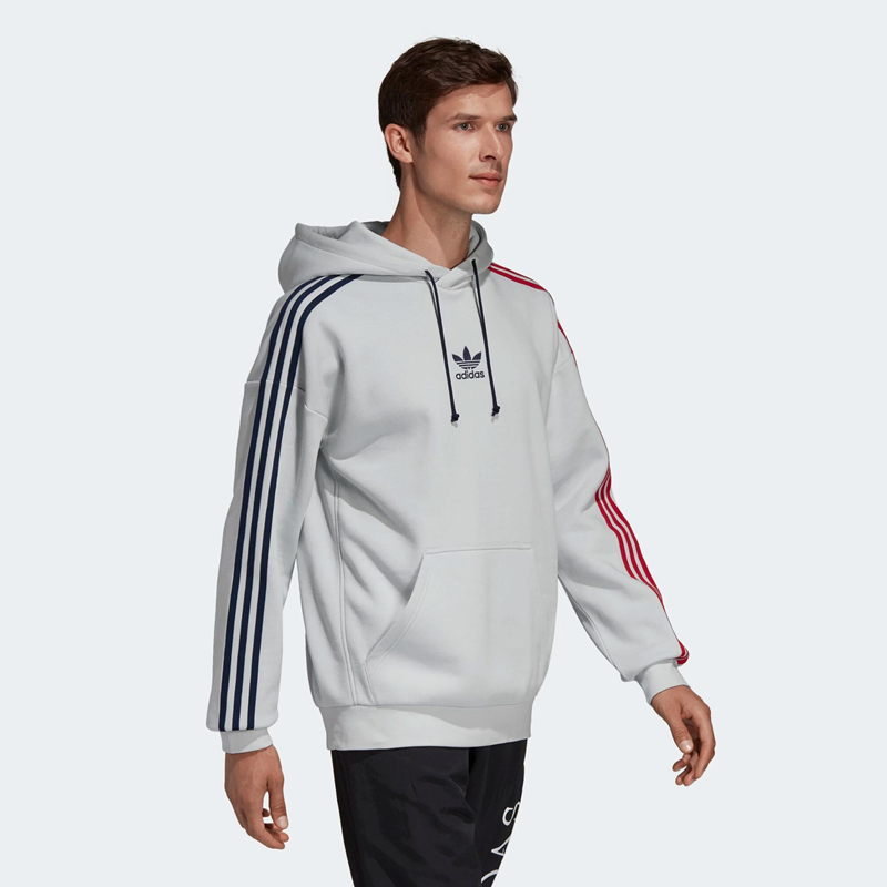 Adidas 3-Stripes Hoodie Clear Grey Sportive Sweatshirt EC3673 Hoody