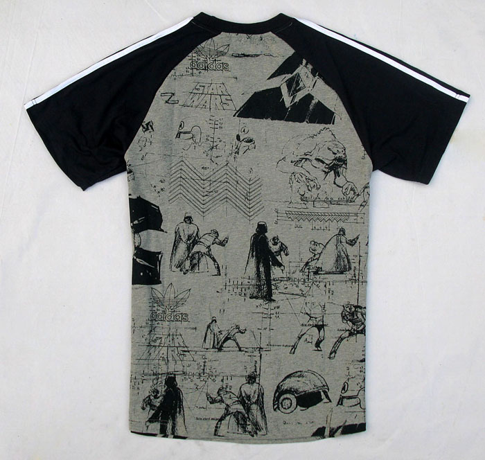 Original Adidas Mens Summer Tees Star Wars Tshirt SW Tees Star Wars Grey