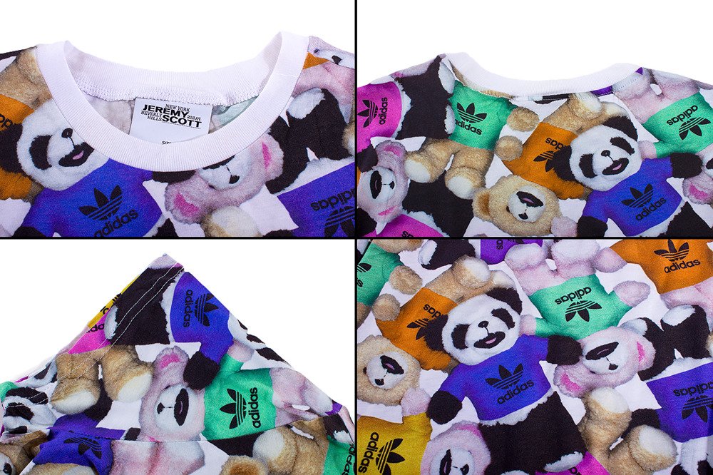 Original Adidas Mens Jeremy Scott Bear Big Tshirt Multicolor W60480 JS Summer Tees