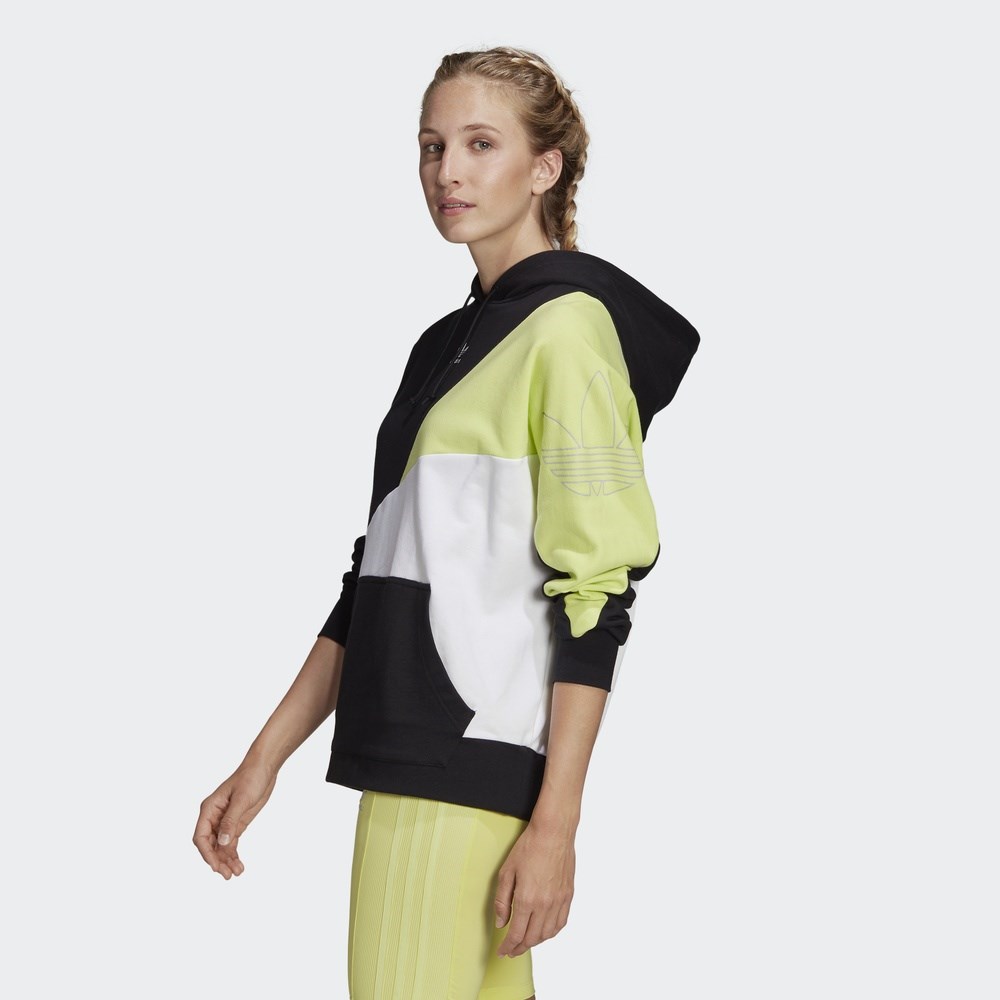 Adidas Originals Womens Colorblock Hoodie FR0557 Black Foot Locker Hoody