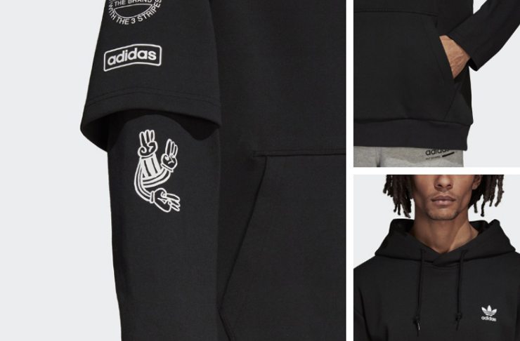 Original Adidas DP8571 Graphic Hoody  2 Colors White/Black DP8572 Hoody