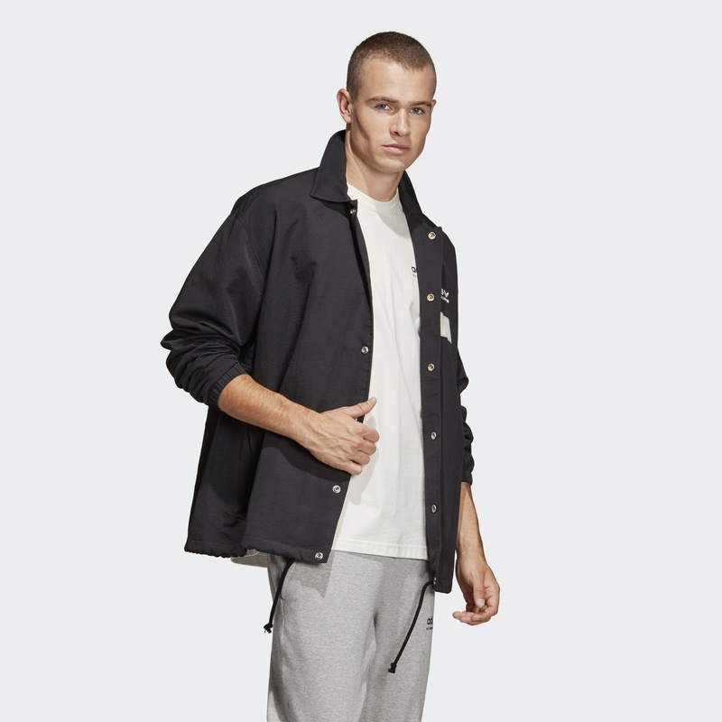 Adidaso Mens Original Logo Print Coach Jacket DX3767 GRP Sport Shirt Jacket