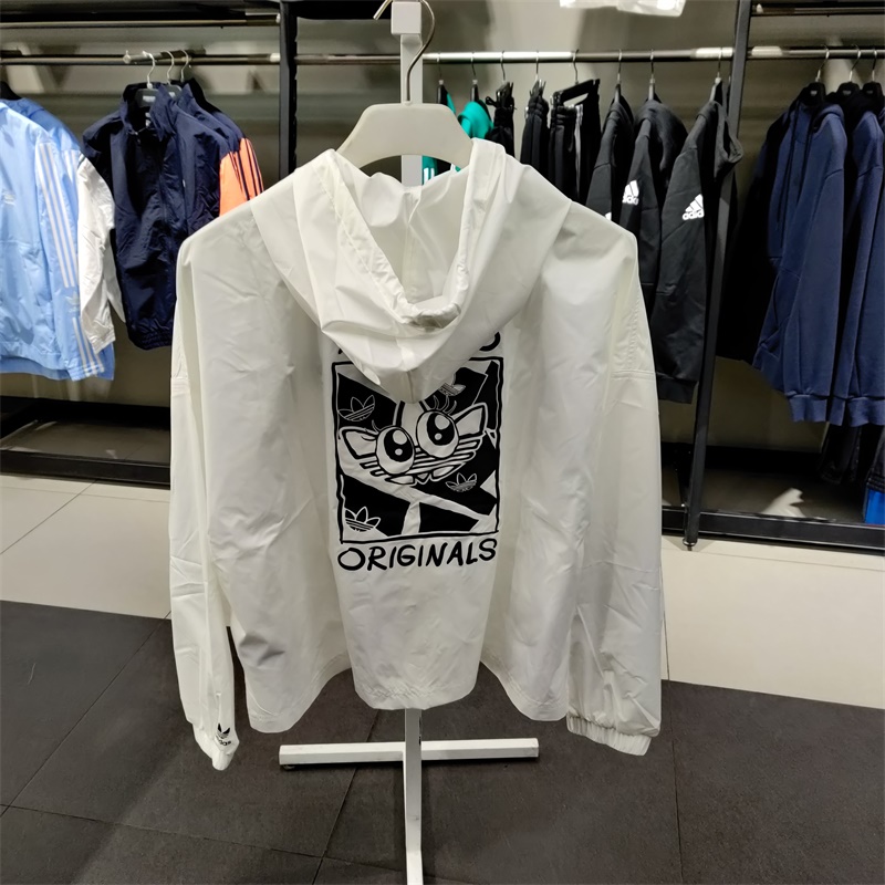 WOMEN ORIGINALS Adidas Graphic Sunscreen Windbreaker GK4980 White Jacket SUPER-SWEET LOOK Hoody C