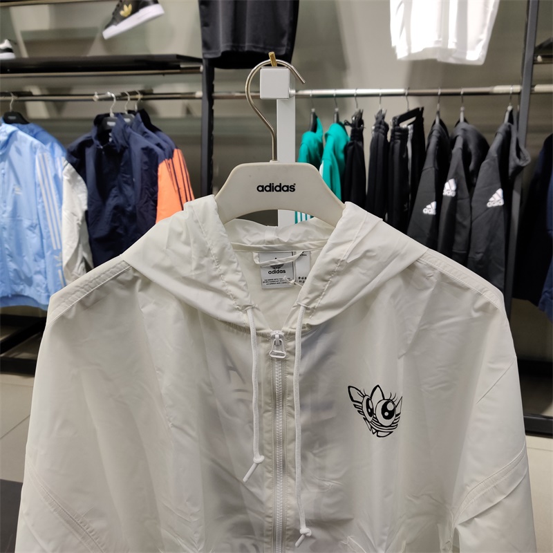 WOMEN ORIGINALS Adidas Graphic Sunscreen Windbreaker GK4980 White Jacket SUPER-SWEET LOOK Hoody C