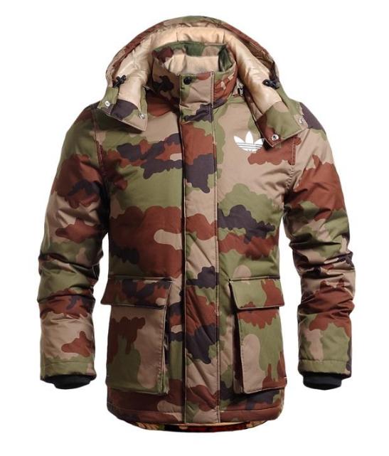 Original Mens Adidas Praeztige Down Jacket AB7856 Camo Trendy Winter Coat