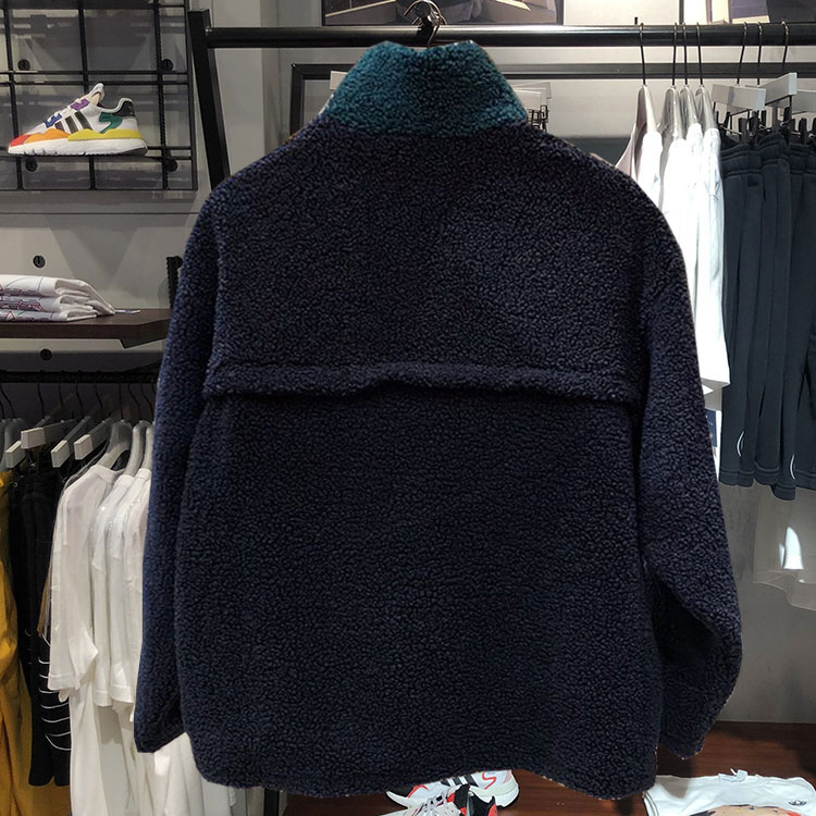 Original Adidas Womens Short Sherpa Jacket Green GL6407 Jacket