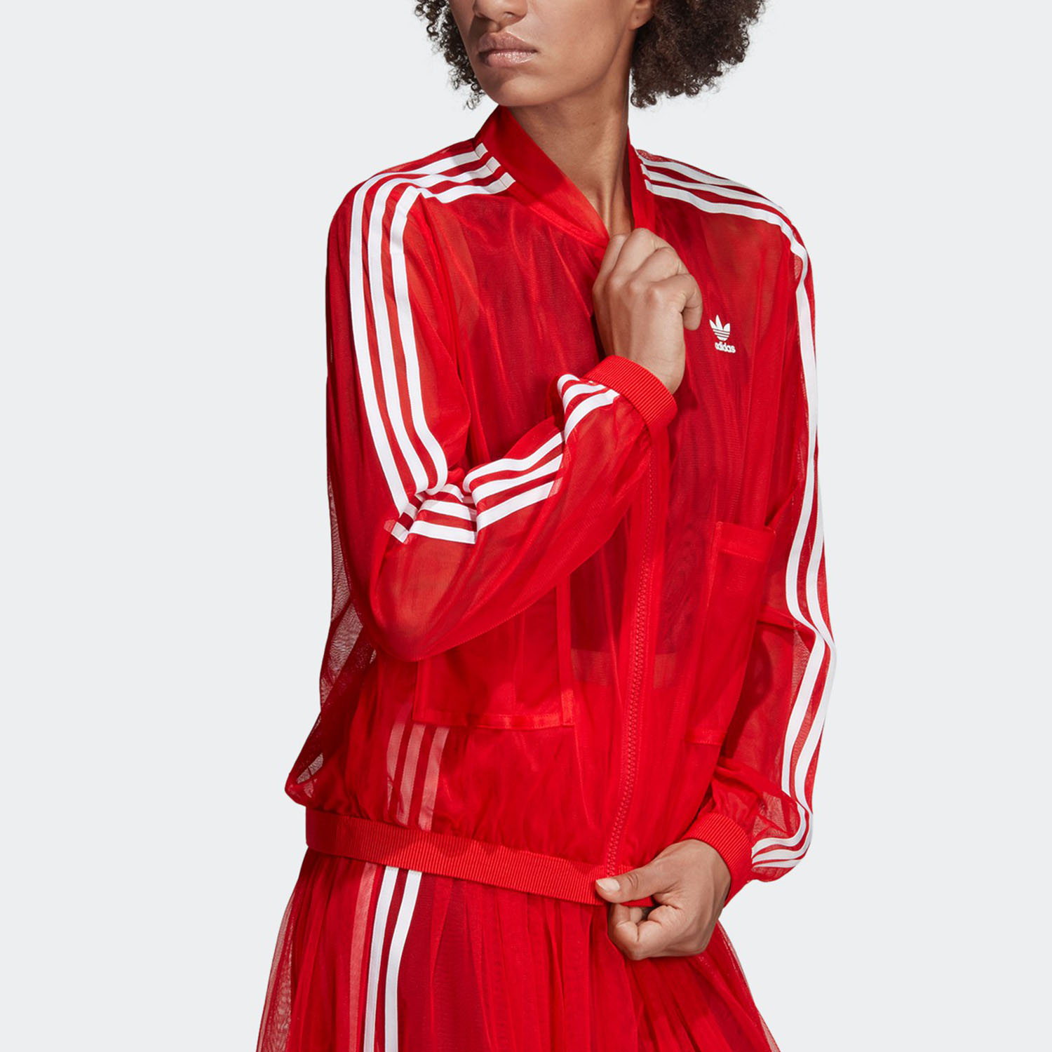 Original Adidas Track Jacket DW3890 Sheer Red Track Top Jacket
