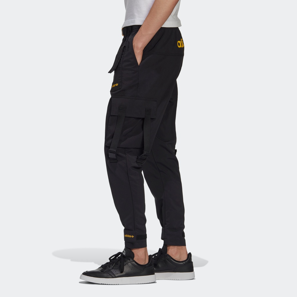 Adidas Original Mens Tech Pants GJ6719 Cargo Sweat Pants Joggers Adjustable Belt Black Pants