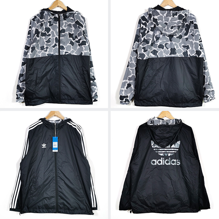 Adidas Orgiinal DN8041 Mens Hoody Camo Reversible Windbreak Hoody