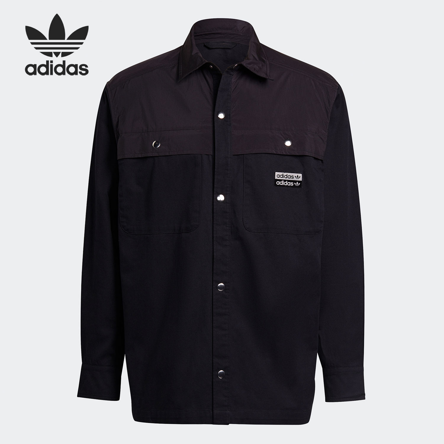 Adidas R.Y.V. Cotton H59874 Twill Long-Sleeve Top Jacket Black Coat
