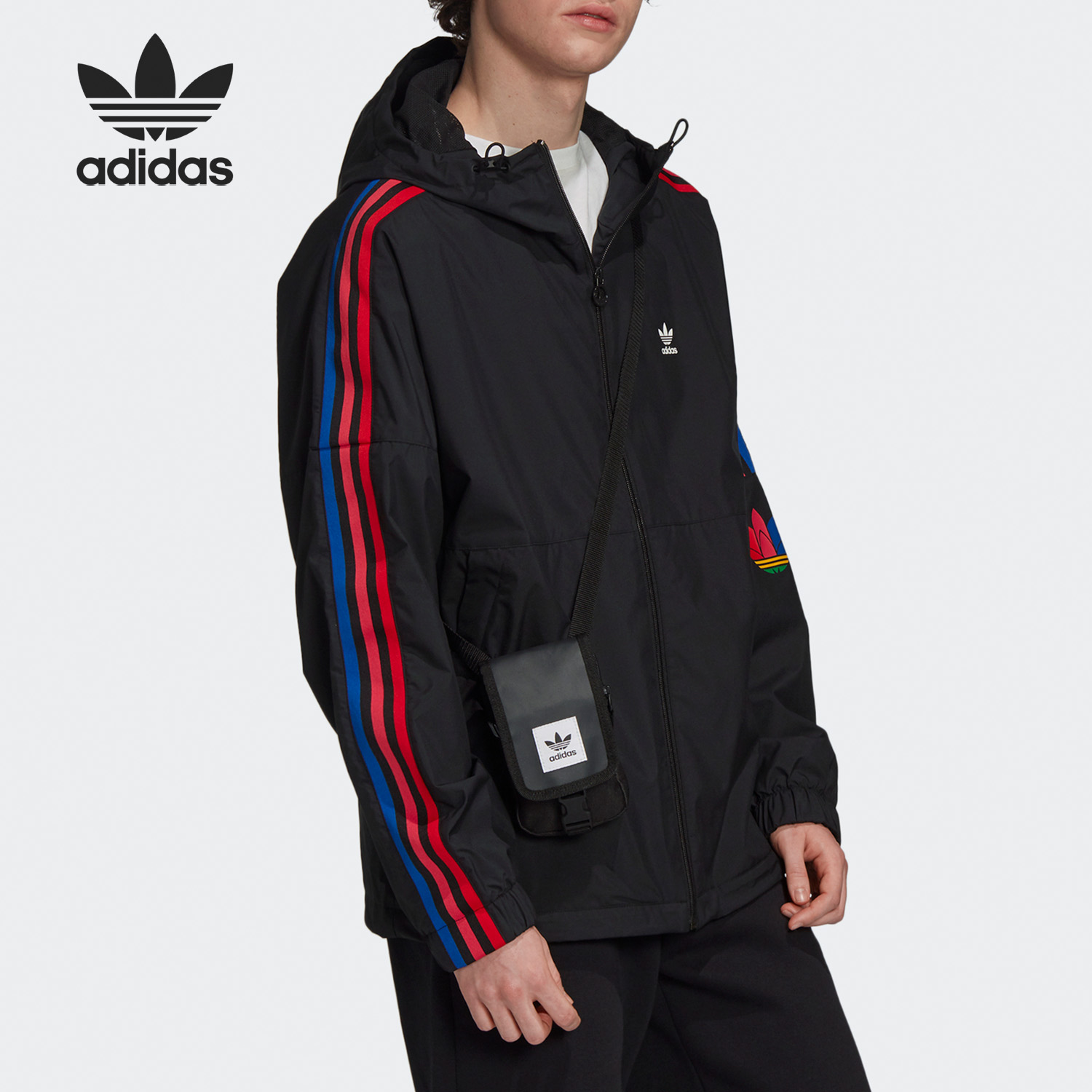 Adidas Originals Adicolors 3D Trefoil Windbreak Black GF7125 Track Top Jacket