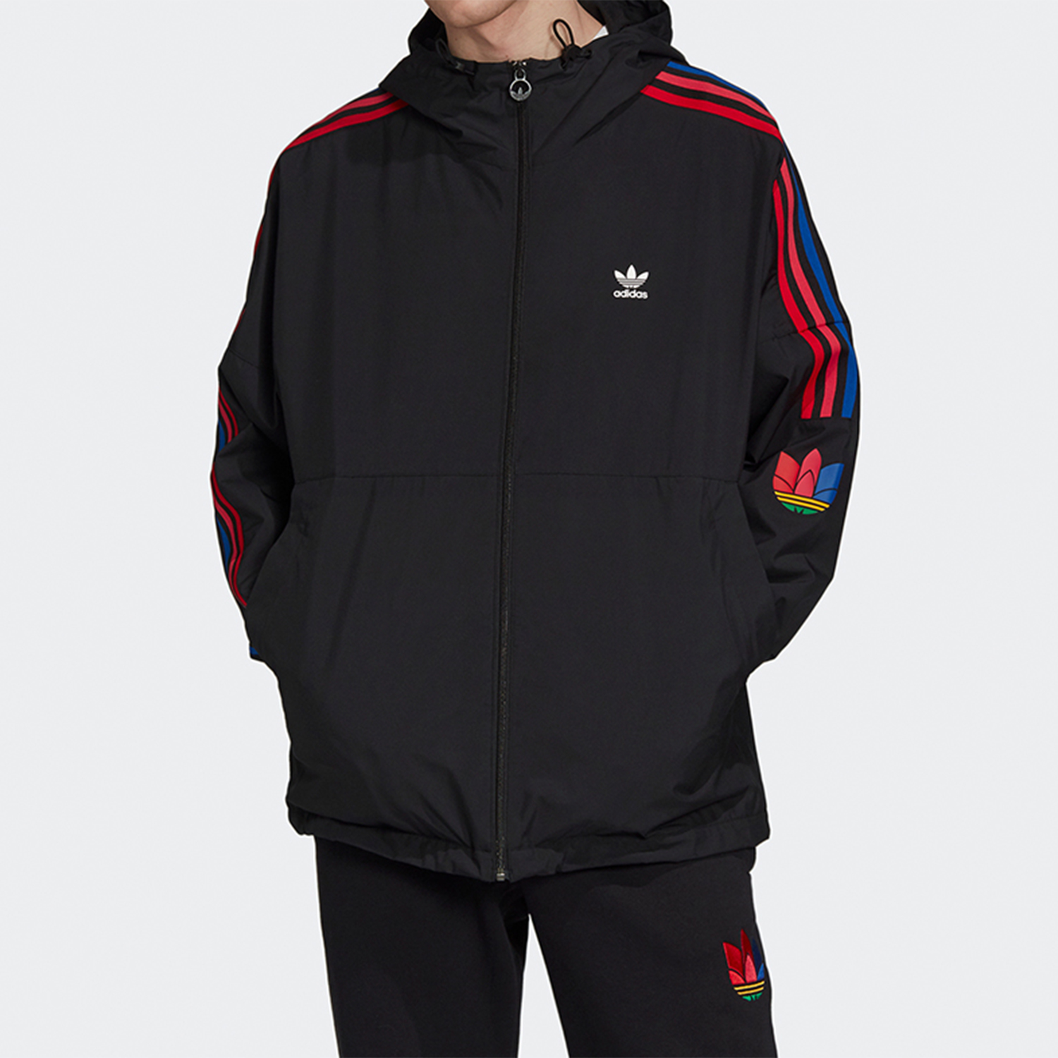Adidas Originals Adicolors 3D Trefoil Windbreak Black GF7125 Track Top Jacket