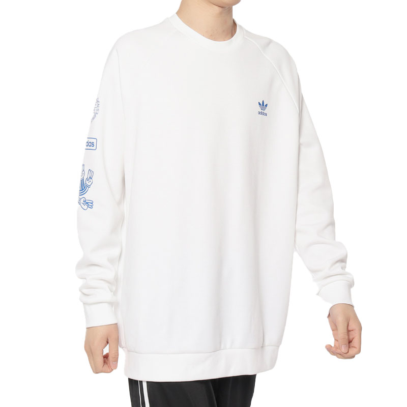 Adidas Original Graphic Crew DP8576 Black Sweater DP8575 White Tshirt