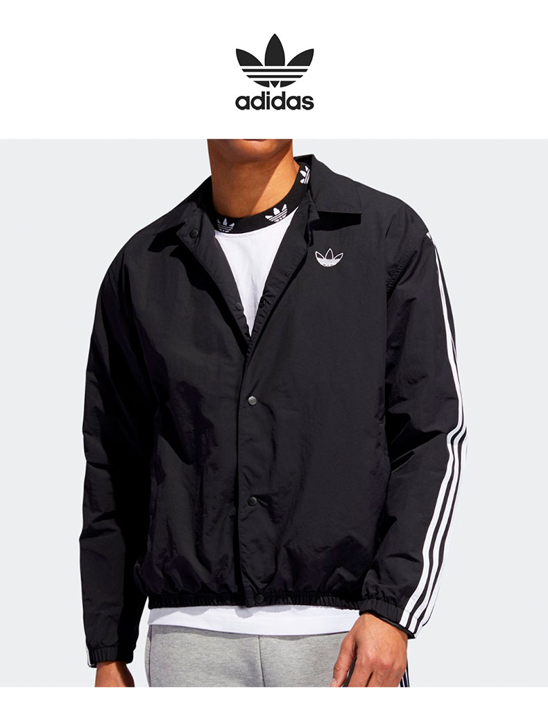 Adidas Trefoil Coach Jacket ED5516 Black Coach Jacket