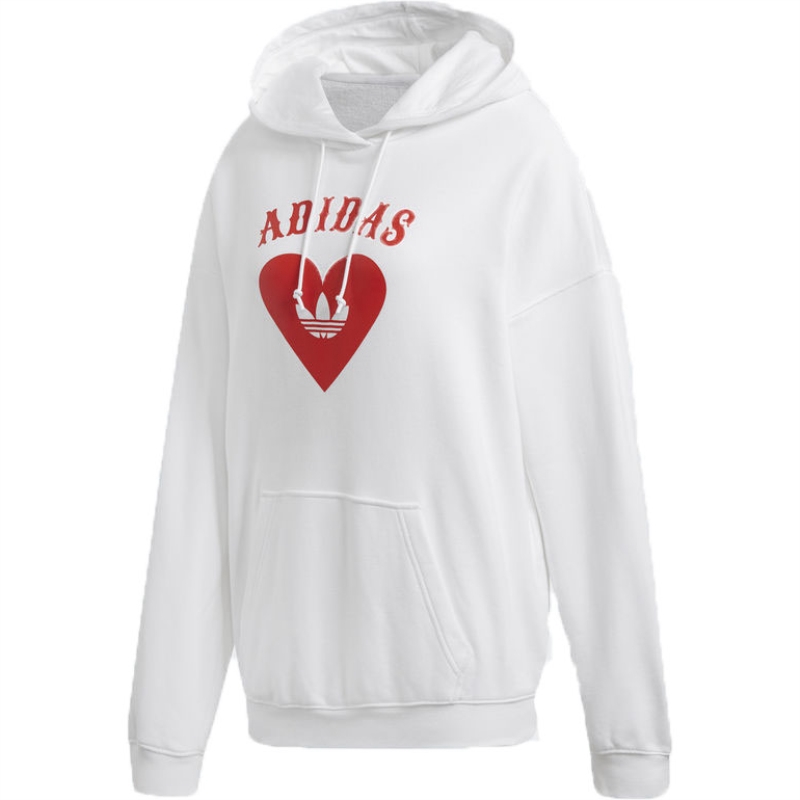 Adidas Heart Hoodie Black FH8566 Womens V-Day Hoodie White F8566 Valentines Day Jacket