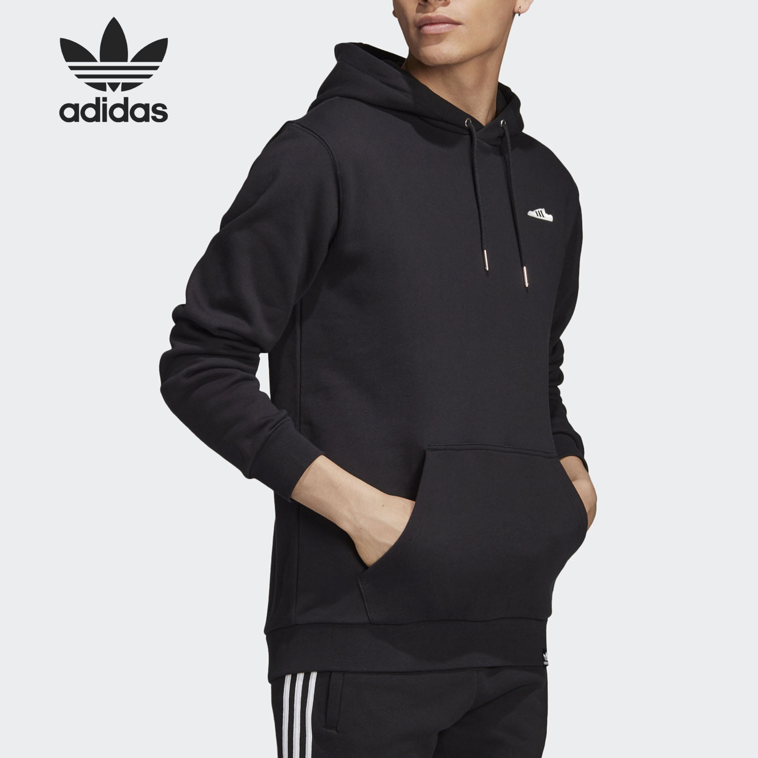 Adidas Mini Embroidered Hoodie FK9979 Black Hoodie