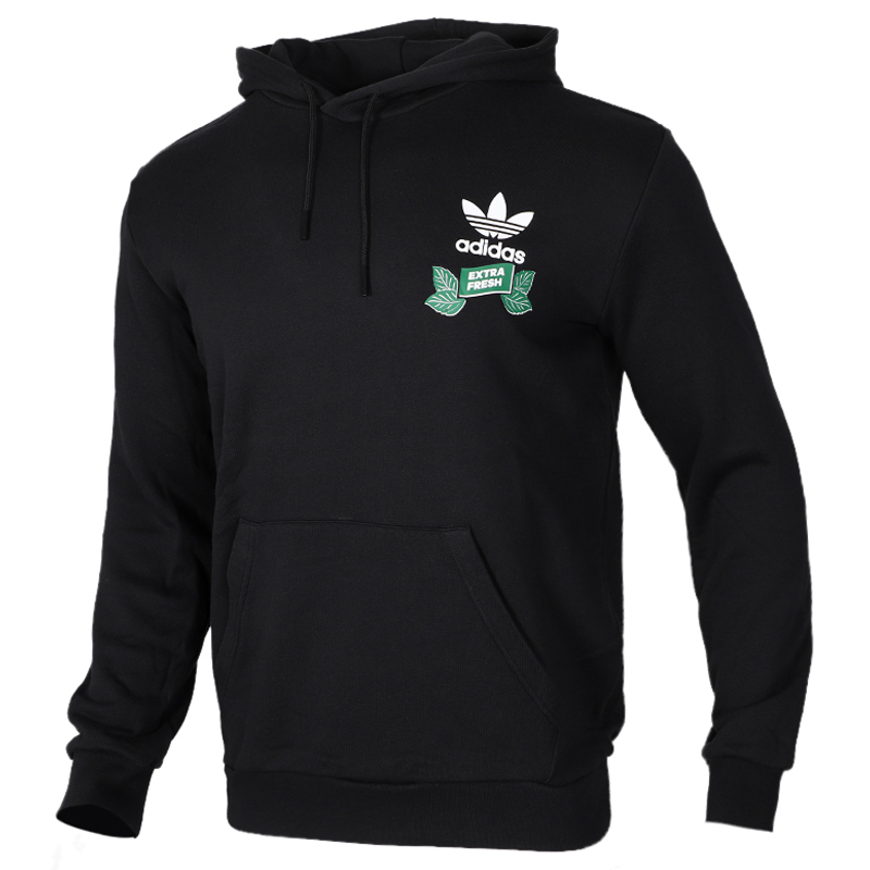 Adidas Originals Mens Snowflake Pullover Black Hoodie FP7702 Future Icons Logo Graphic Jacket
