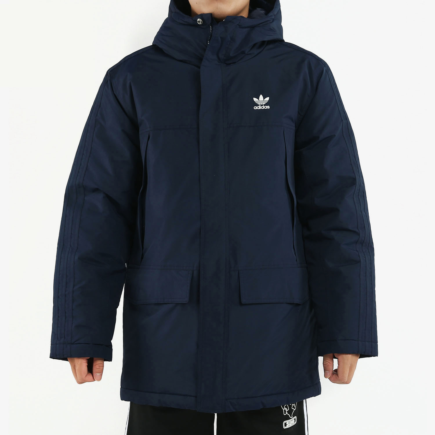 Adidas Originals Mens Warm Padded Parka ED5836 Jacket Navy Hoody