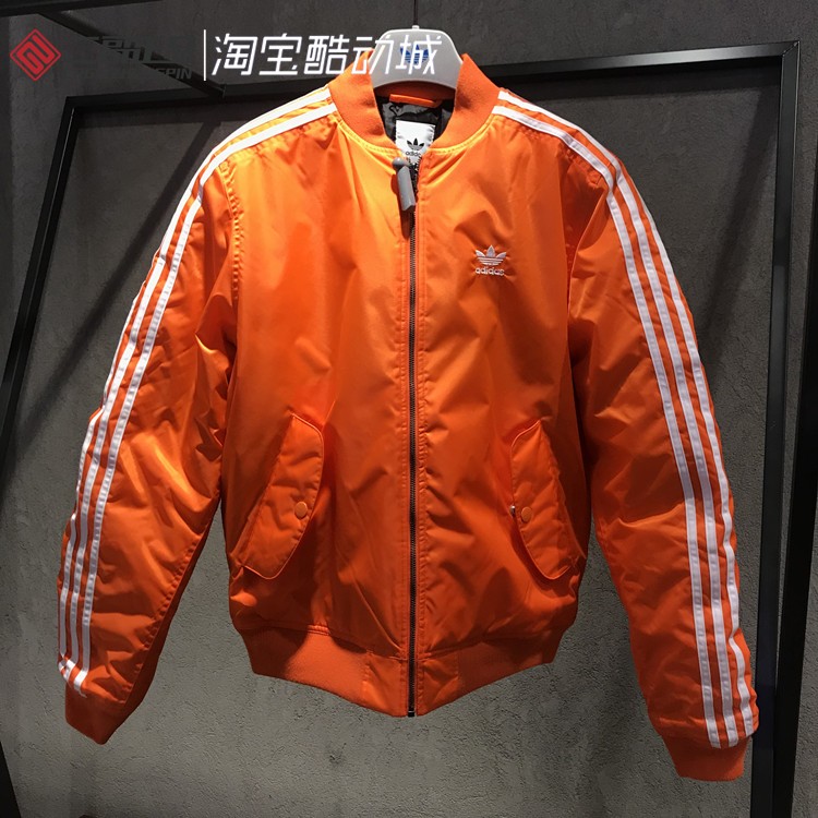 Adidas Padded Bomber Jacket ED5824 Trefoil Orange Jacket