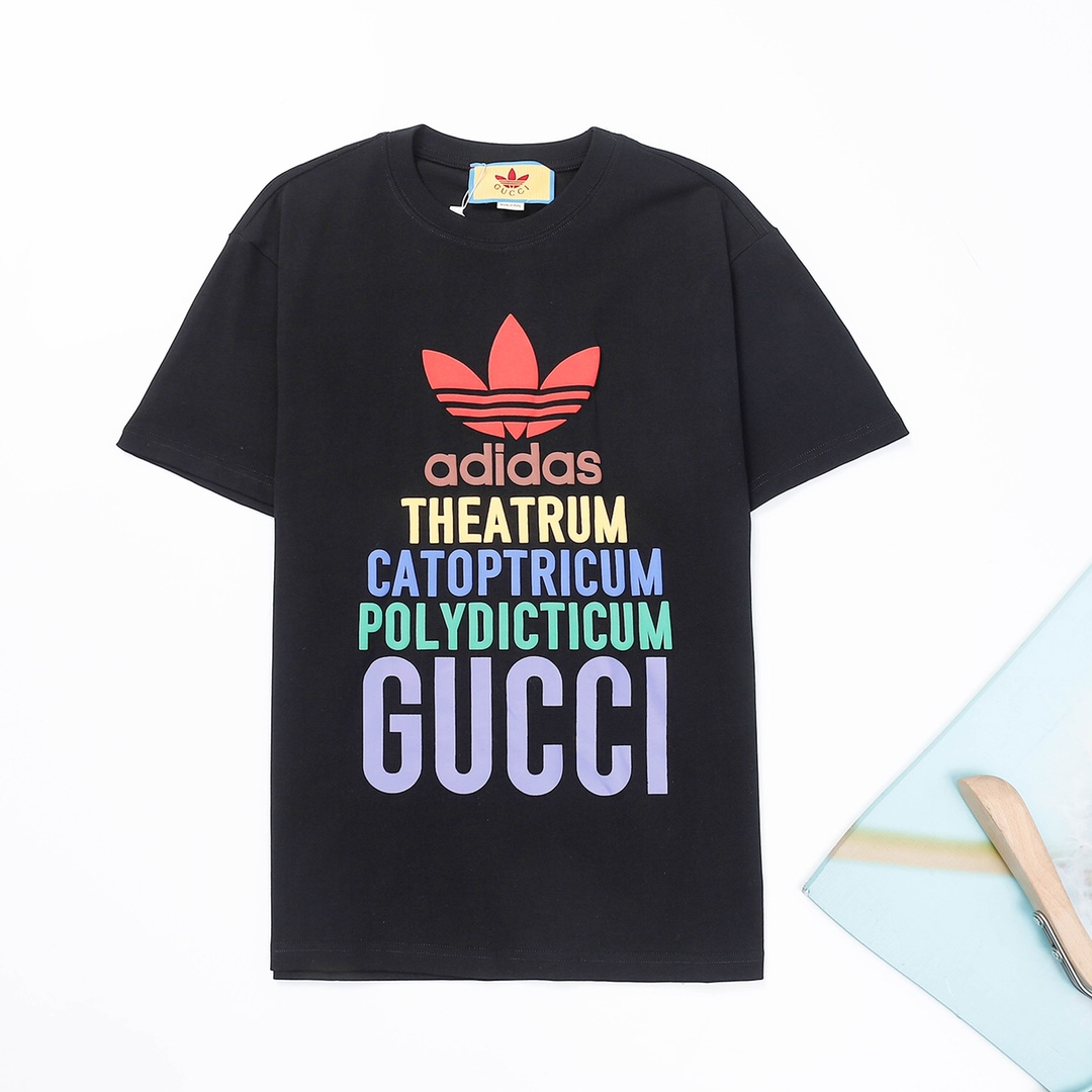 Adidas X Gucci Collaboration 2023SS Summer Tees Two Colors HL00100
