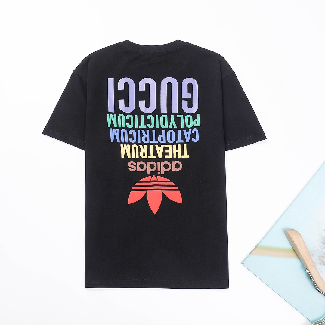 Adidas X Gucci Collaboration 2023SS Summer Tees Two Colors HL00100