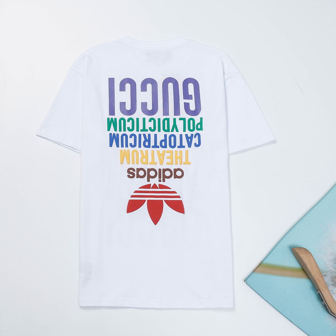 Adidas X Gucci Collaboration 2023SS Summer Tees Two Colors HL00100