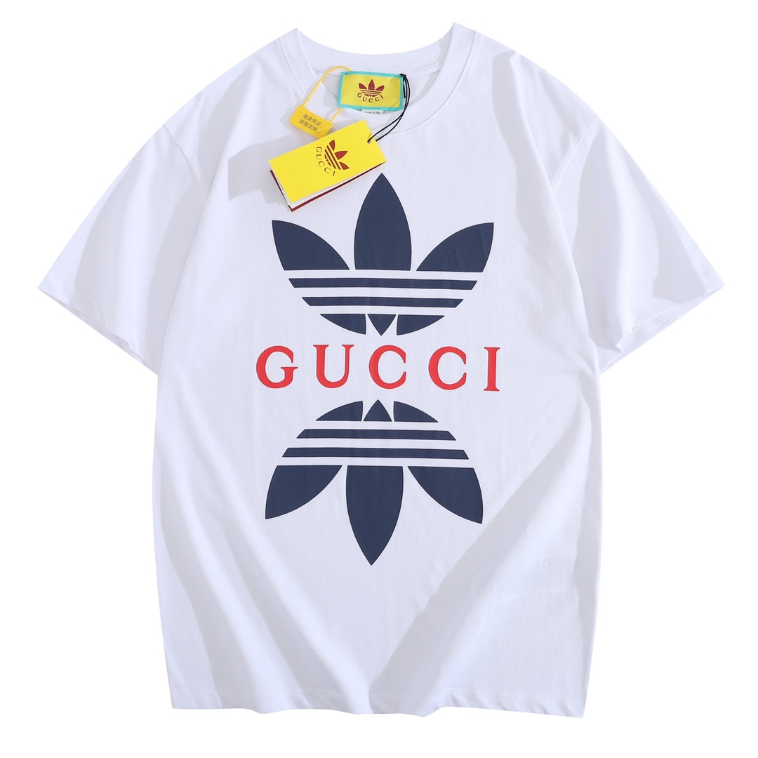 Adidas X Gucci Collaboration 2023 Summer Tees TS00105 Two Color Tees