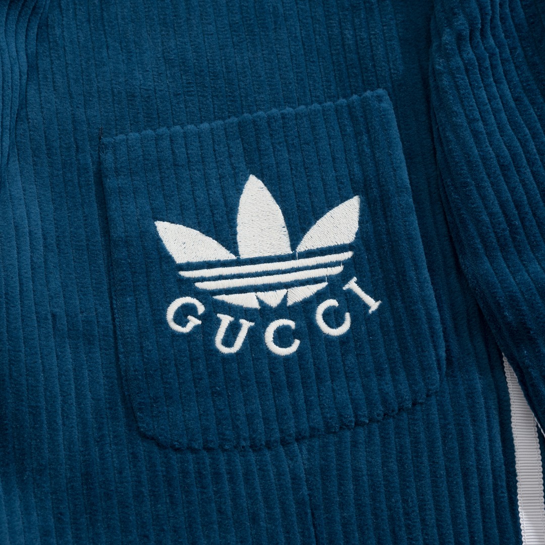 Adidas X Gucci Collaboration Mens Suit Corduroy Jacket With Pants