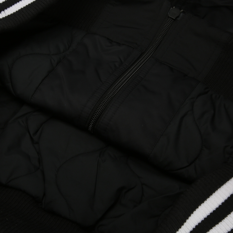 Adidas x White Mountaineering Flight Jacket Black BQ4077 Snap Button Pockets Ribbed Trims 3 Stripes