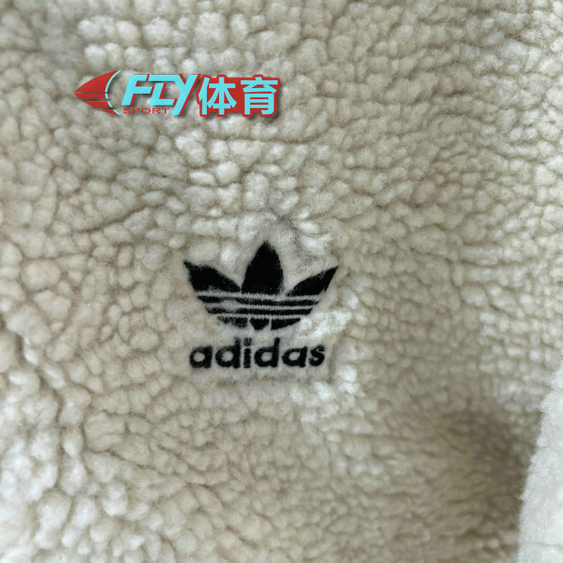 Adidas Originals Sherpa Jacket Lamb Wool Reversible Sports Hooded Jacket Black H39019