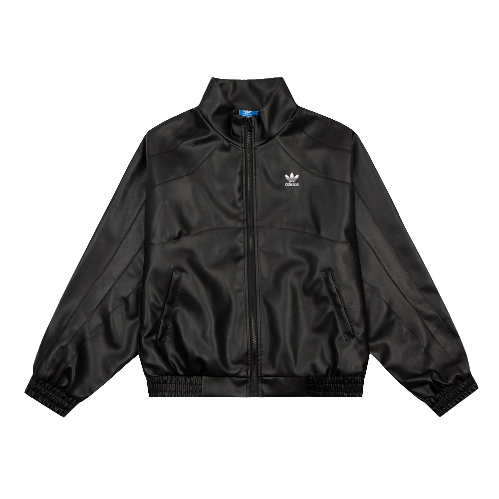 Adidas Adicolor Trefoil Faux Leather Jacket Centre Stage II6102 Leather Jacket II6103   - Brown 