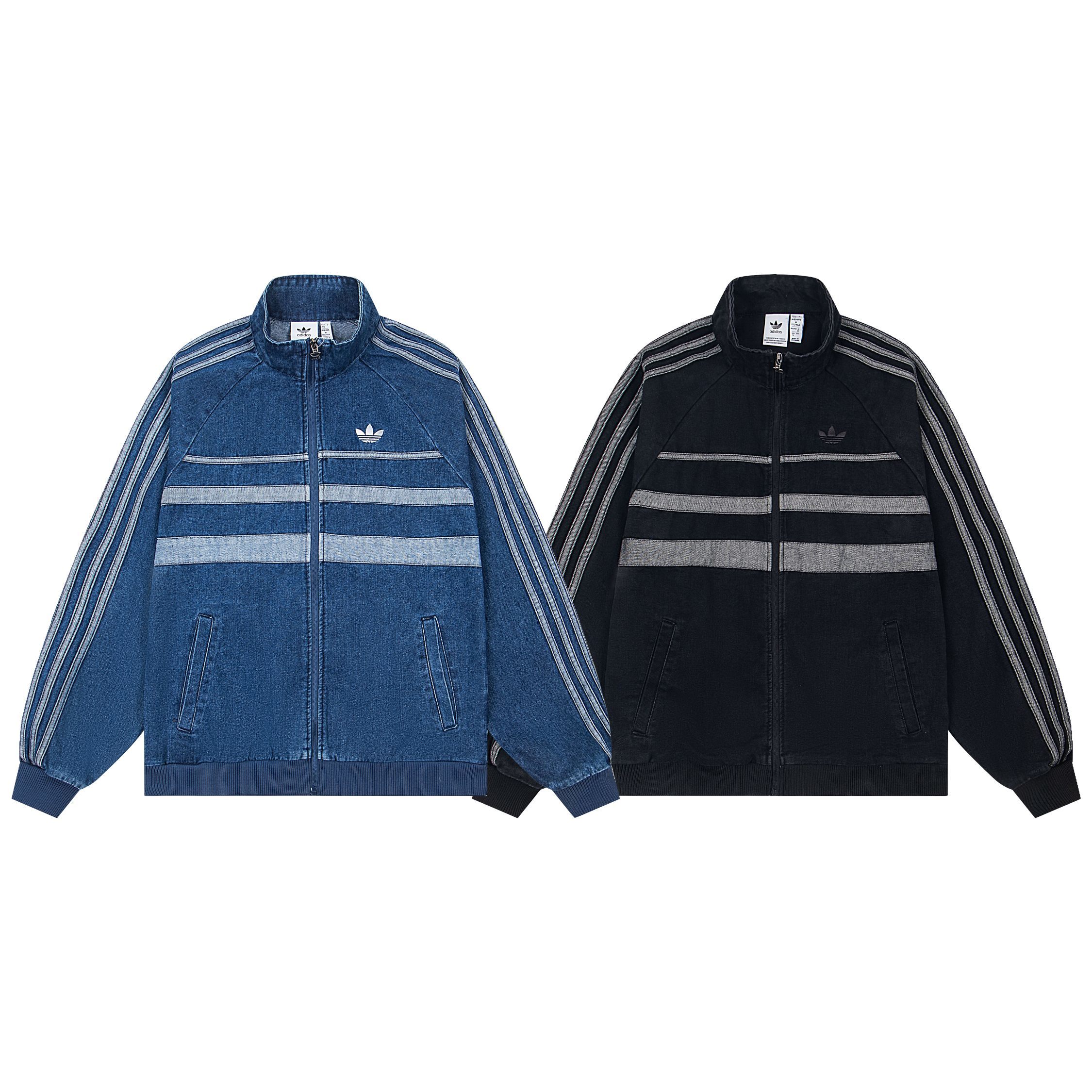 adidas Adicolor Denim Track Top Jeans Jacket 2 Colors Black/Blue